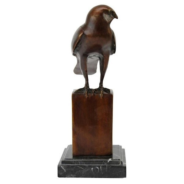 Noble Falcon Quality Lost Wax Bronze Statue European Falconry Sculptures